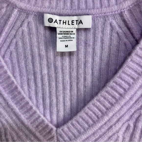 Excellent Athleta Layover V-neck Sweater Soft Merino Wool Blend, Women’s Size M - Picture 3 of 5